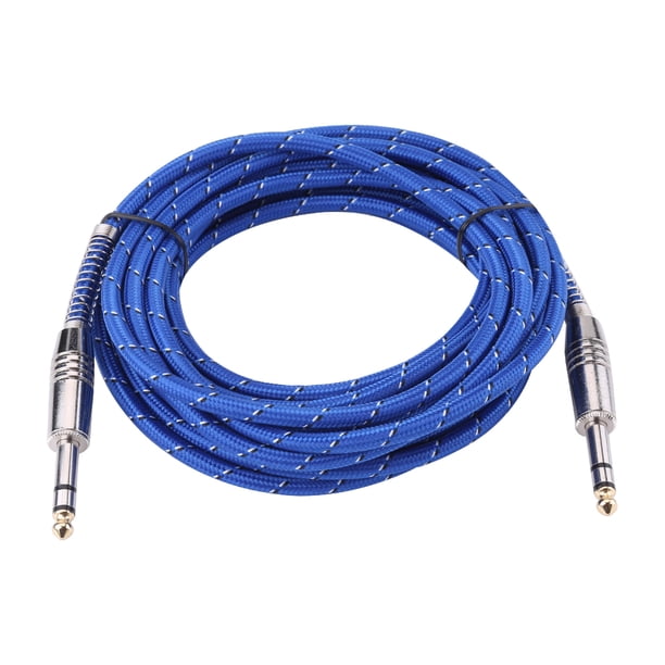 Cable de audio estéreo macho a macho de 6,35 mm para mezclador de guitarra eléctrica estéreo de 5 metros
