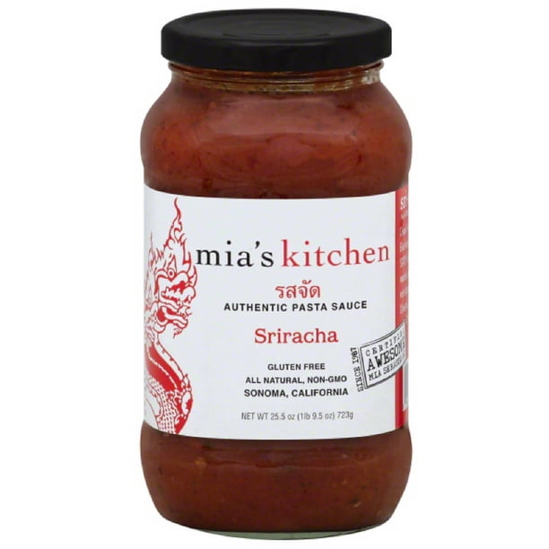 Mia's Kitchen Sriracha Authentic Pasta Sauce, 25.5 oz, (Pack of 6