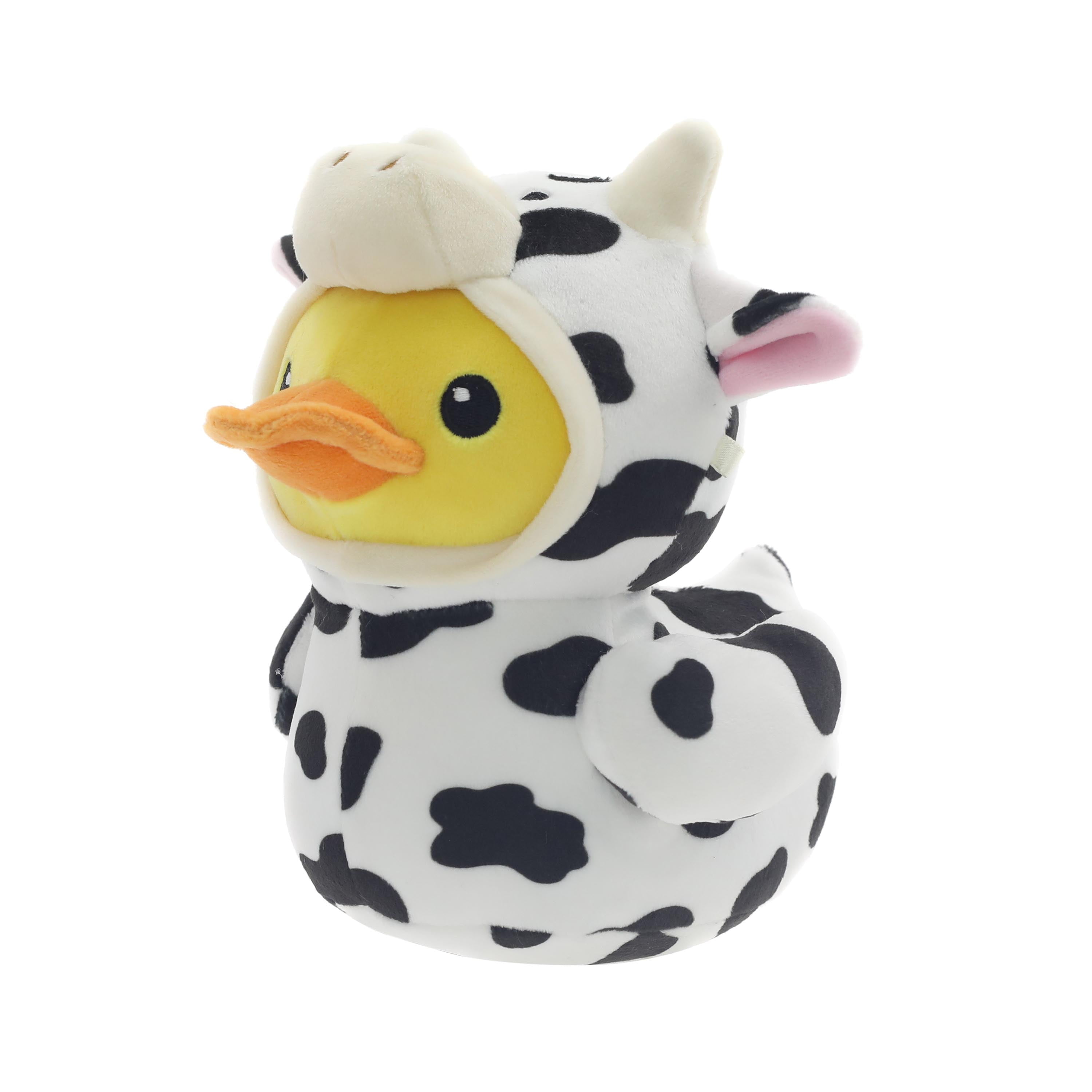 6.5" Quackerz™ Duck Plush in Cow Onesie