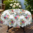 thumbnail image 4 of Pioneer Flower Floral Print Pattern Round Tablecloth 60 X 60 Inch, Wrinkle Resistant Wipeable Table Cloth for Kitchen Dining Picnic Patio Party, 4 of 6