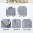 thumbnail image 3 of Men Slim Tuxedo Suits Business Casual 6 Piece Set Jacket Pants Vest Male Wedding Groom Blazer Coat Trousers Bow Tie Set, 3 of 6