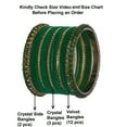 thumbnail image 5 of Efulgenz Indian Bangle Set Rhinestone CZ Crystal Bracelet Green Bangle Velvet Bangle Boho Wedding Bridal Jewelry for Women Size-2.8, 5 of 5