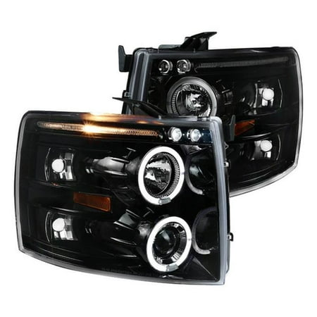 07 Chevrolet Silverado 1500 Light - Spec-D Tuning Jet Black 2007-2014 Chevy Silverado 1500 2500 3500 Led + Halo Projector Headlights (Left + Right) 07 08 09 10 11 12 13 14