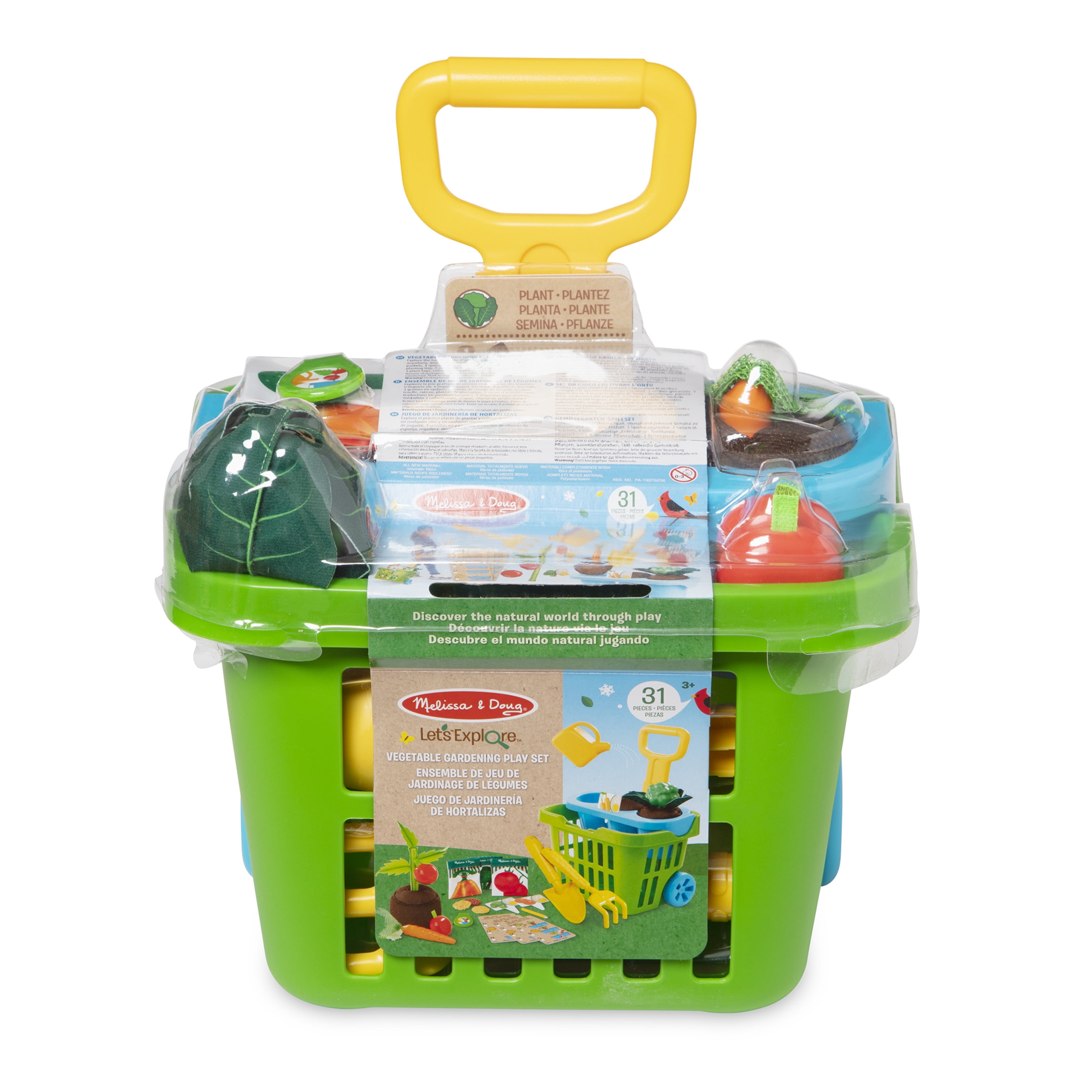Free Shipping Melissa Doug Let Aos Explore Vegetable Gardening Play Set with Plastic Rolling Cart 31 Pieces Walmart
