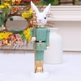thumbnail image 7 of Easter Rabbit Nutcracker Resin Bunny Figurine Sculpture Holiday Nutcracker Doll Figure for Home Table Decorations Green, 7 of 7