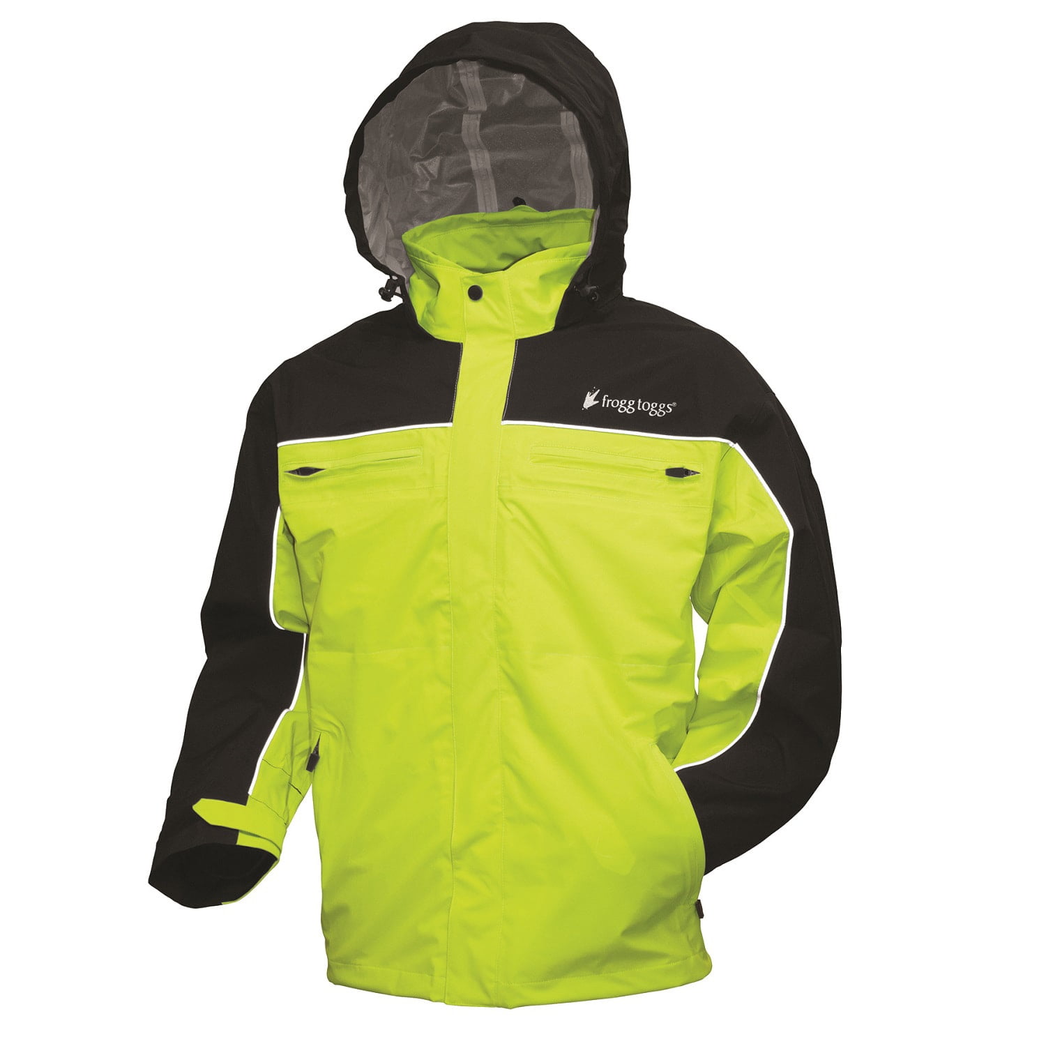 Frogg Toggs Pilot Cruiser Jacket, Black Hi-Viz Green by Frogg Toggs
