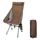 thumbnail image 4 of Silla plegable para acampar, silla de playa portátil con bolsa de almacenamiento, silla de pesca plegable ligera con reposacabezas para senderismo en Café, 4 of 8