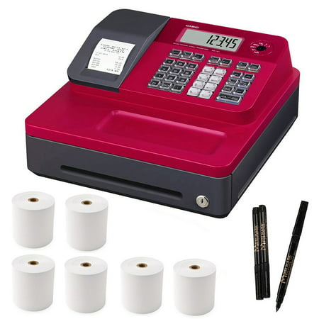 Casio Cash Register for Small/Medium Sized Retail Businesses (Red)