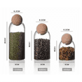 thumbnail image 7 of Clear Glass Bottles, Glass Food Storage Containers with Airtight Round Cork, for Candy, Nut, Spice, Coffee Bean,9 X 20cm, 7 of 7