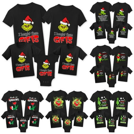 

Dr. Seuss Grinch Classic Unisex Family Christmas T Shirt Cartoon Family T-Shirts for Women Men Kid Toddler Baby Shirt Kids