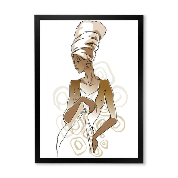 Designart 'Abstract African American Woman Portraits' Modern Framed Art Print