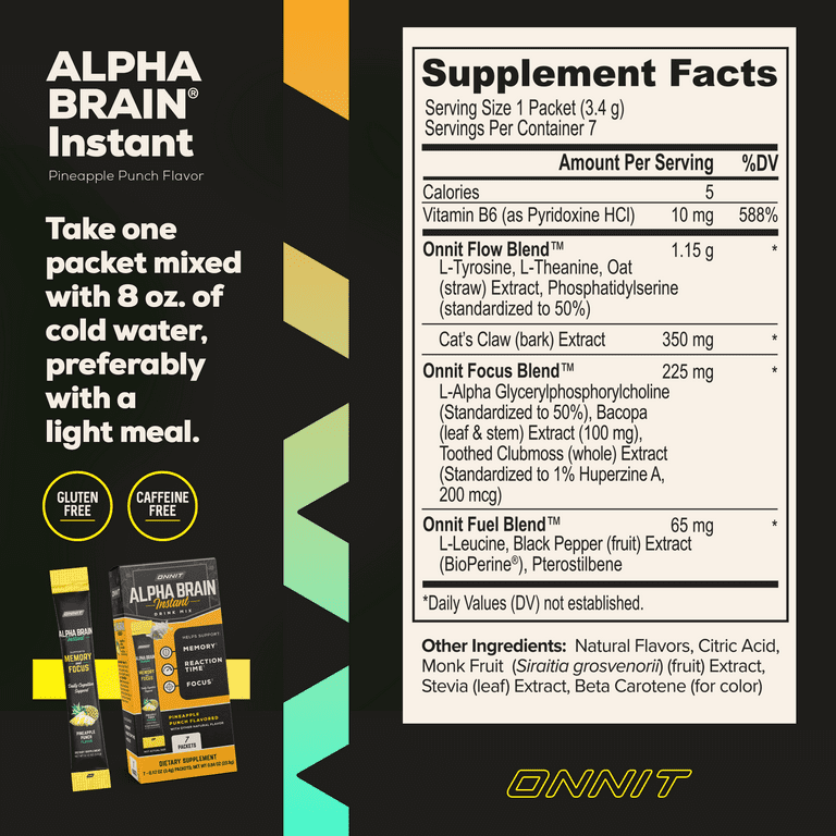 Onnit Ruby Grapefruit Alpha Brain Instant Dietary Supplement