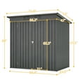 thumbnail image 3 of Aukfa Outdoor Storage Shed,6 x 4 ft Metal Sheds w/ Lockable Doors for Garden, Backyard,Black, 3 of 7