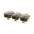 thumbnail image 4 of jifeng Chafing Dish for Buffet Serving Dish with Rack Buffet Server Luxury Rectangular Marble Black, 4 of 9