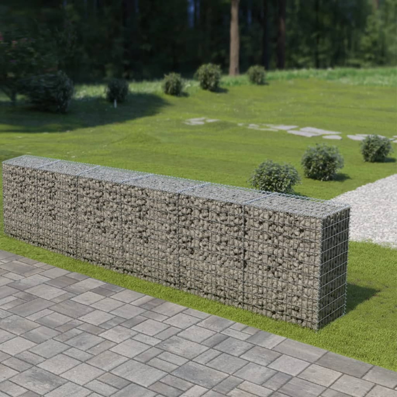 Gabion Wall with Covers Galvanized Steel 118"x19.7"x39.4"