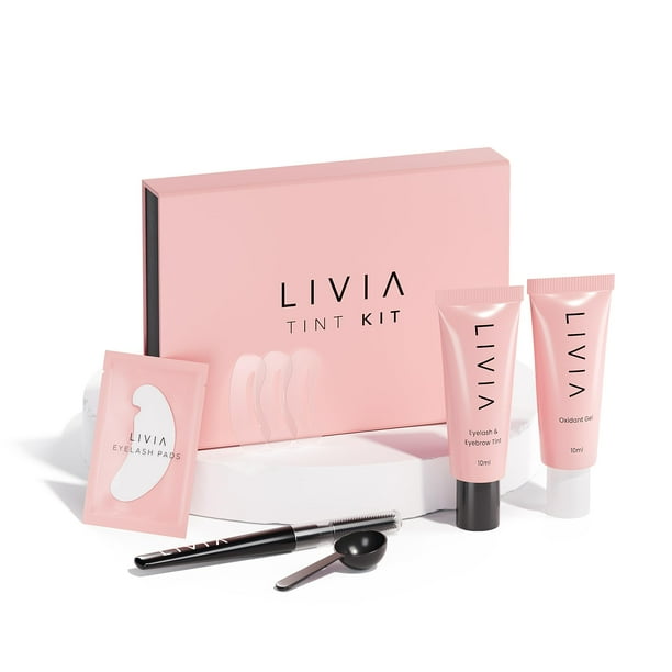 Livia - Set De Color Negro Para Pestañas Y Cejas - Color Duradero Y De Aspecto Natural Durante 4 Semanas - Vegano, Suave Para Pieles Sensibles - Solución Fácil De Hacer Tú Mismo