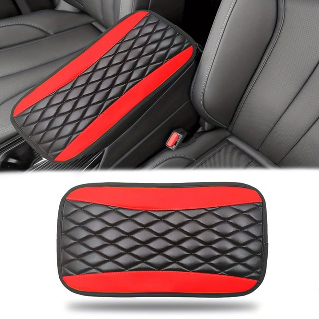 MesaSe Premium Faux Leather Car Armrest Cover - Dual-Tone Quilted Design Colorful Interior Accent