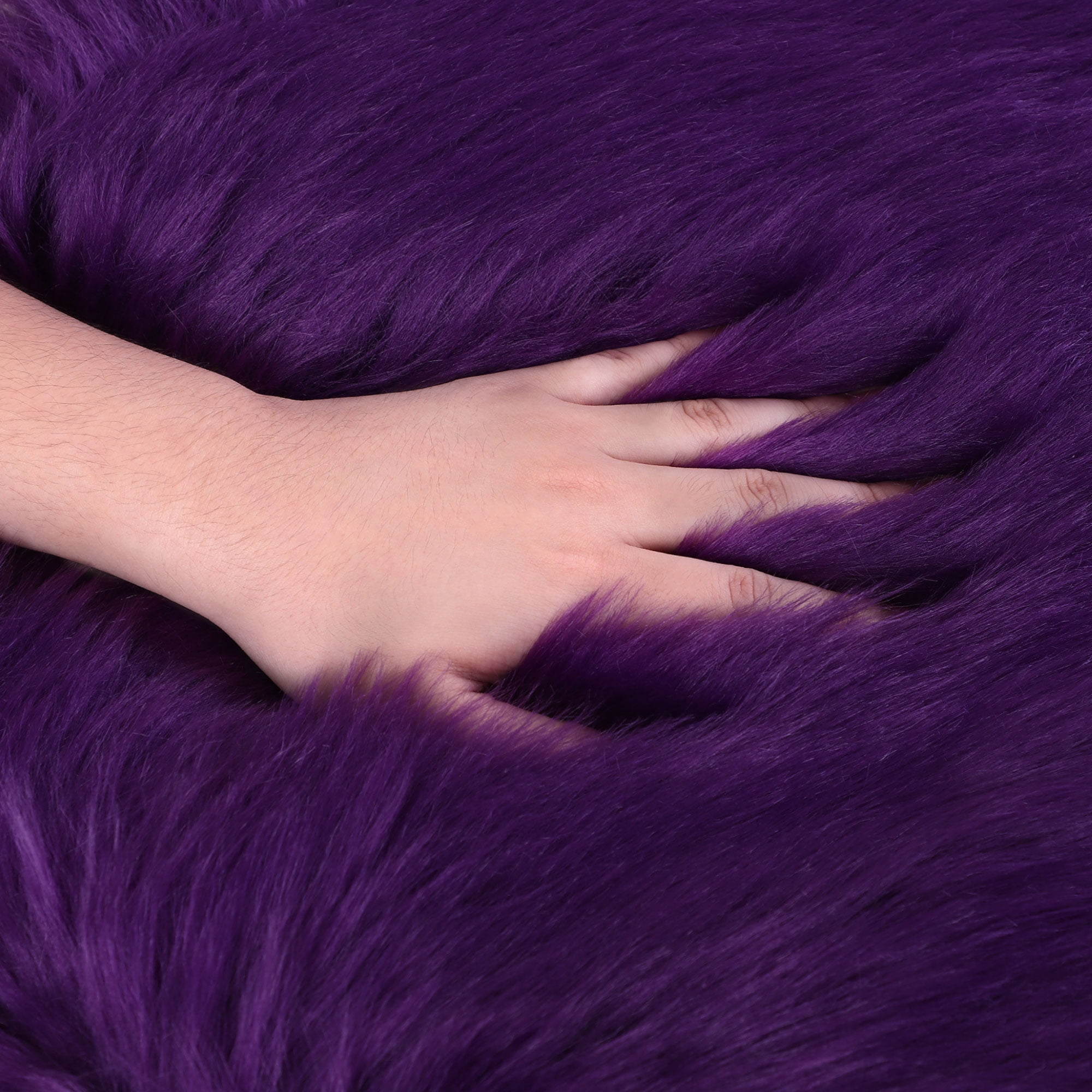 Unique Bargains Heart Shaped Faux Fur Shag Area Rug 2.3Ft x 3Ft Purple