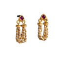 thumbnail image 3 of Electroplating Retro Earrings Trendy Copper Simulated Pearl Earrings Beading Earrings, 3 of 5