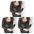 thumbnail image 2 of Camiseta básica de mujer de manga larga Sonducket Cuello redondo negro S M L XL XXL XXXL, 2 of 6