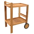 thumbnail image 3 of Sunnydaze Malaysian Hardwood Outdoor Serving Cart - 2 Tiers, 3 of 10