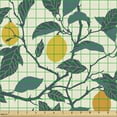 thumbnail image 2 of Ambesonne Lemon Fabric by the Yard Upholstery, Citrus Branches Tree Summer, 1 Yard, Cream Teal Marigold, 2 of 5
