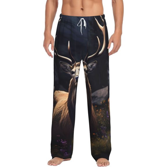 Hirioo Regal Stag In Forest for Women's PJ Pajama Pants Sleep Pants Women's Home Trousers with Pockets,S-3XL-3X-Large