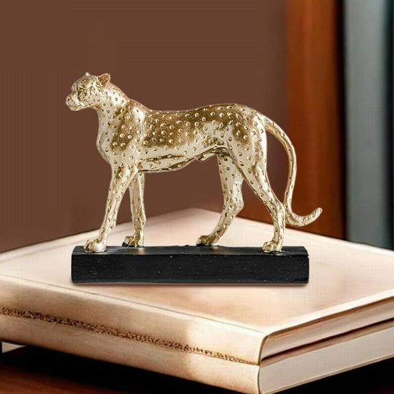 Indian Leopard Statue Resin Unique Figurine - Animal Sculpture for Desk Bar Home Decor, Cheetah Statue