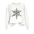 thumbnail image 3 of DHFJKG Womens Sweatshirt Casual Snowflake Print Long Sleeve Crewneck Pullover Athletic New Year Holiday Festive Athleisure Tops, 3 of 4
