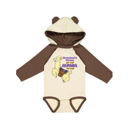 

Inktastic Cute Jumping Alpaca-Grandma s House You Say ALPACA my bags! Gift Baby Boy or Baby Girl Long Sleeve Bodysuit