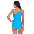 thumbnail image 3 of Gibobby Trajes de Baño Mujer Completos Un conjunto de arriba y abajo con un traje de baño Moda de verano Empalme Color de colisión Conjunto de traje de b(Azul,G), 3 of 5