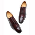 thumbnail image 3 of CMR CHAMARIPA Mens Formal Brogue Dress Shoes Brown Height Increasing Elevator Shoes 2.76 inch, 3 of 6