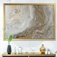 thumbnail image 1 of Designart'marbre Blanc avec Curley Gris et Veines Dorées' Impression d'Art Encadrée, 1 of 3