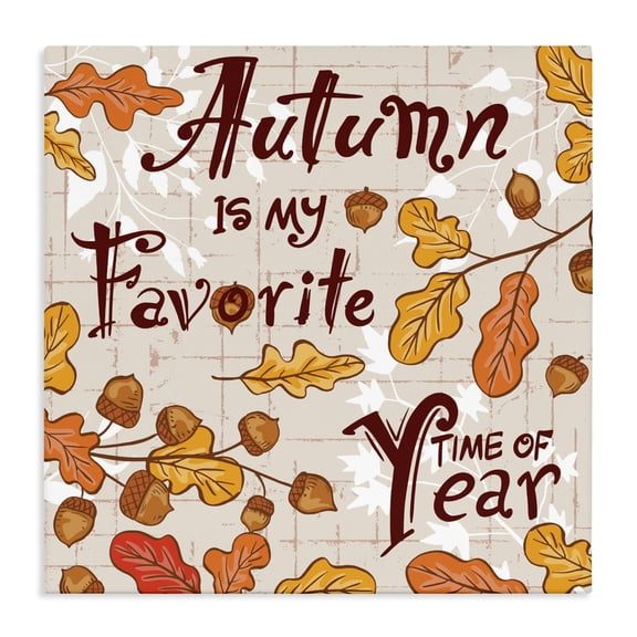 Stupell Industries Rustic Lodge Fun Autumn Is My Favorite Canvas Art, 17 x 17, by Diane Labombarbe