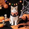 thumbnail image 5 of Oceanwell Halloween Pet Cape Collar Adjustable Cat Dog Witch Bandana With Bow Pumpkin Bat Print Decorative Ruffled Pet Neck Scarf For Cats Small Dogs, 5 of 5