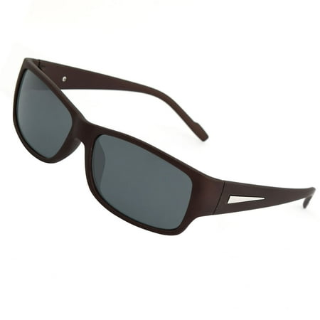 Single Bridge Black Lens Chocolate Color Plastic Frame Sunglasses for Women