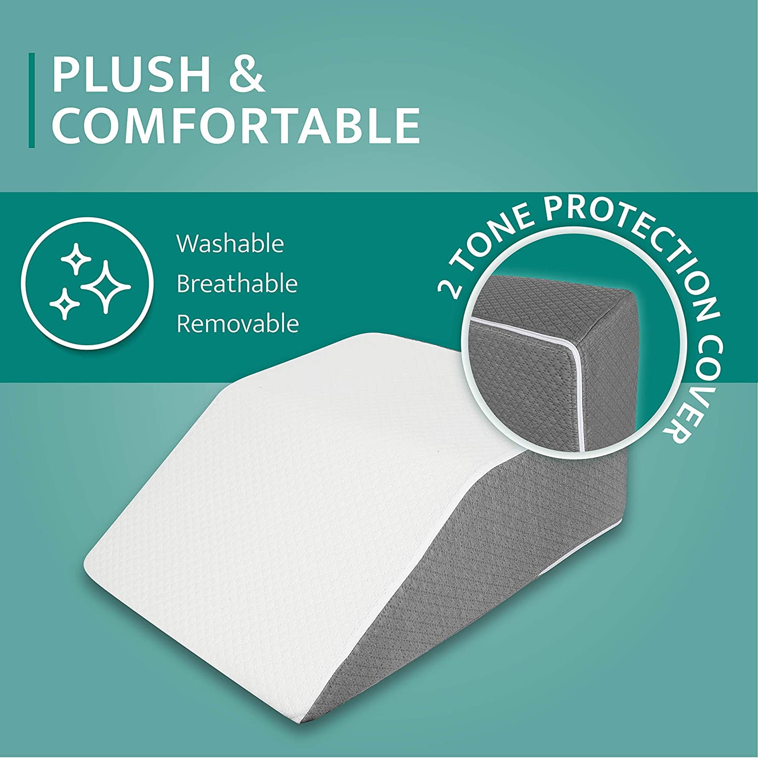 Kӧlbs Extra Wide Leg Elevation Pillow, Chic Jacquard Cover, XL and Wide  for More Comfort Bed Wedge Pillow, Knee Pillow Leg Pillow, Wedge Pillow  for Legs