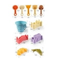 thumbnail image 4 of Juego de 11 juguetes de playa para niños | Moldes de plástico multicolor para castillos de arena, palas, cubos y cangrejos para jugar al aire libre | Juguetes de arena seguros y duraderos par, 4 of 5