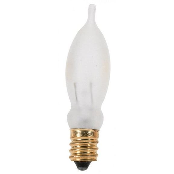 Satco S3242 Incandescent Decorative CA5 Frosted Light Bulbs 7.5W 120V 2700K E12 Candelabra Base Dimmable (25 Pack)