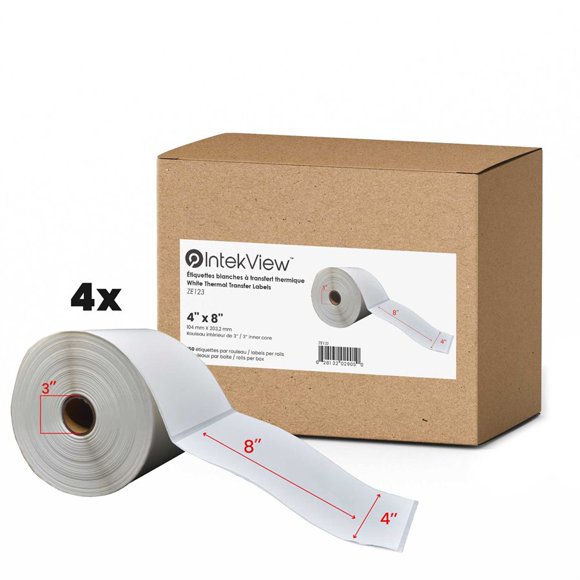 4x8'' Thermal Transfer Labels 3''Core 750/rolls