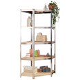 thumbnail image 2 of vidaXL 5-Layer Shelves 2 pcs Silver Steel&Engineered Wood, 2 of 5