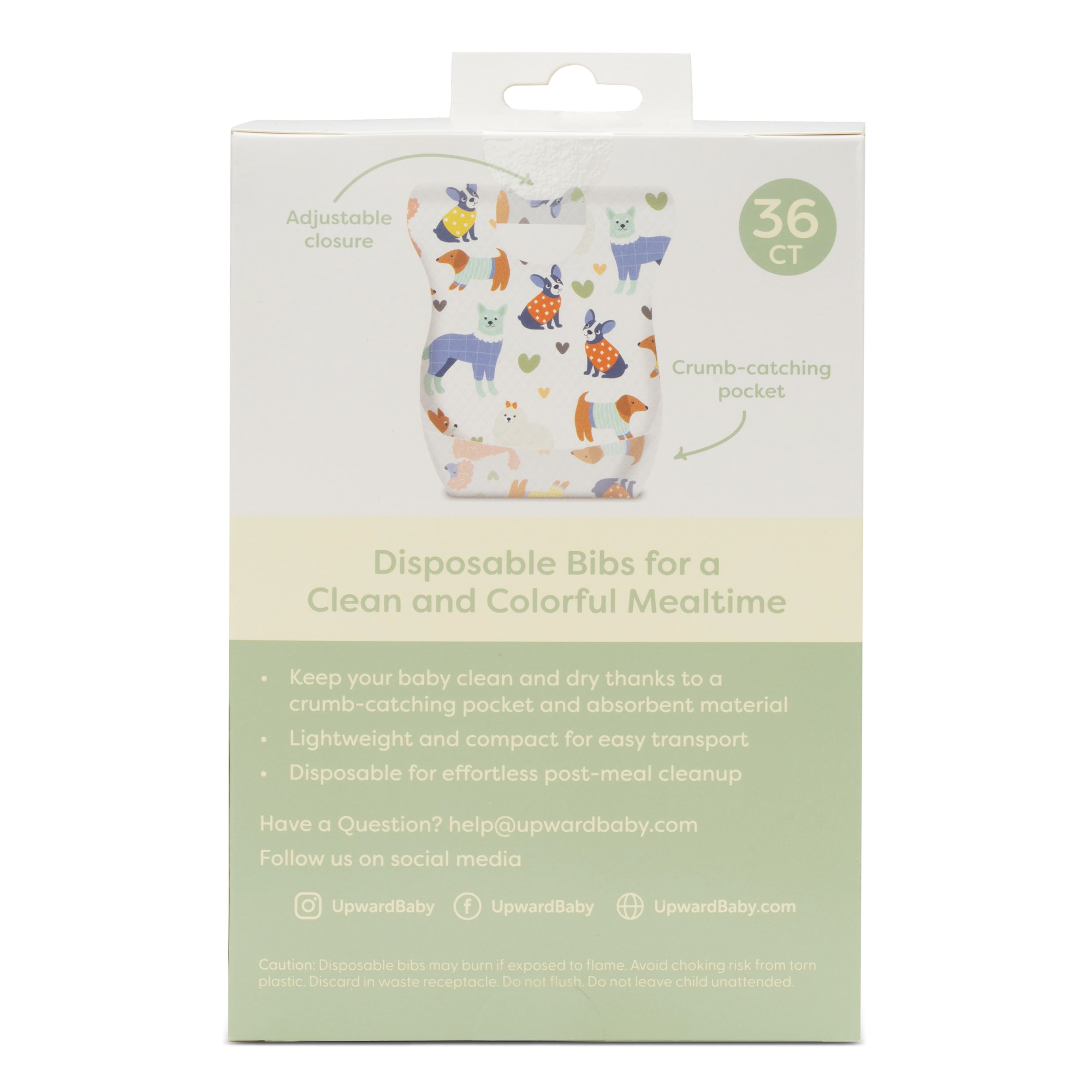 Upward Baby Food-Catching Disposable Bibs - 36-Pack - 6m+ Unisex - Infant