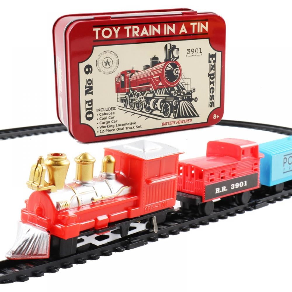 Around Christmas Tree Round Track Classic Train With Light&Smoke Kids Toy Gift 