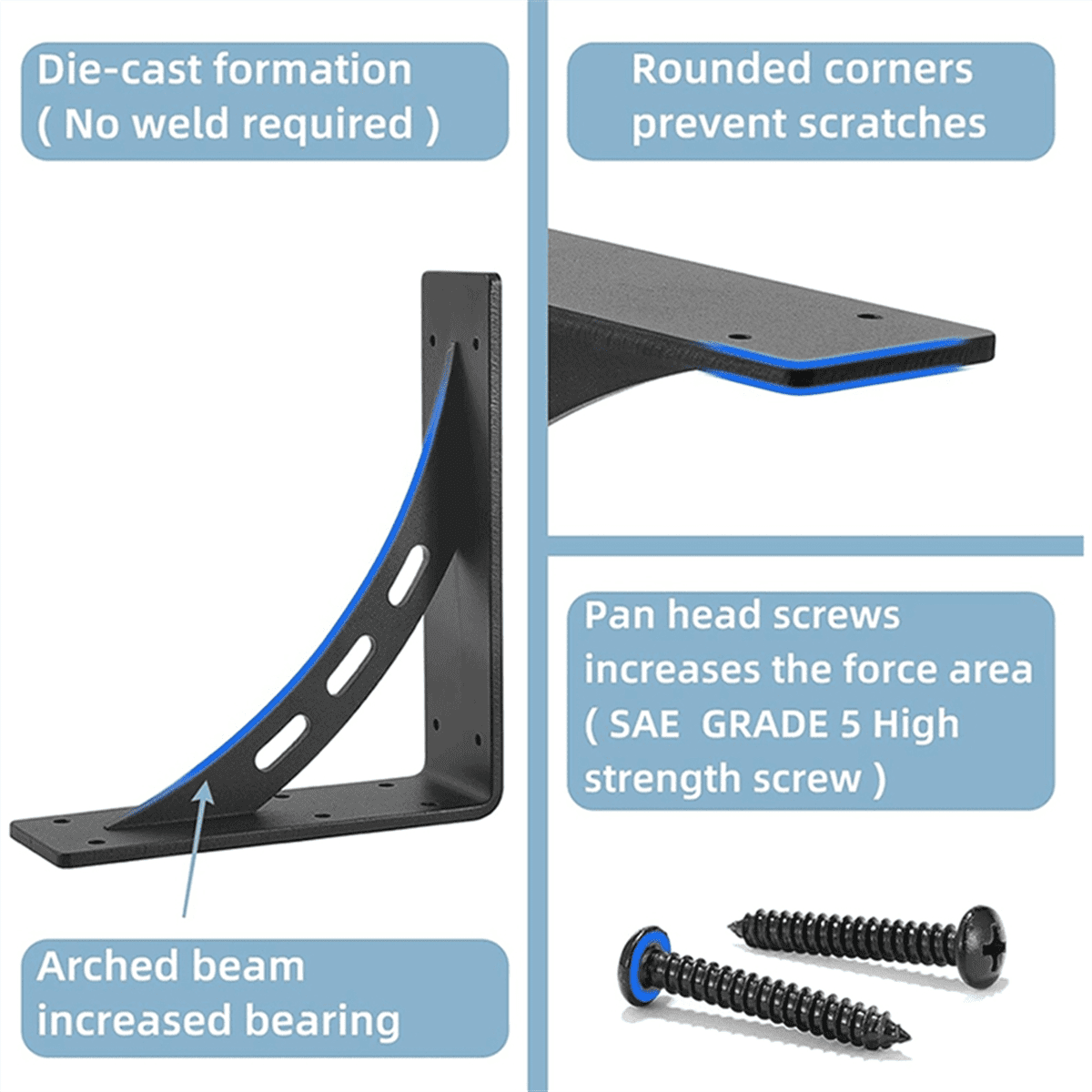 Heavy Duty Shelf Brackets , Max Load 1100 Lbs ,Premium Metal Mantel Brackets (Set of 2) Fireplace Mantel Brackets
