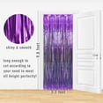 thumbnail image 2 of 3.3 ft x 9.8 ft Purple Metallic Tinsel Foil Fringe Curtain Photo Backdrop Party Streamers for Halloween, Birthday Party, 3 Pack Metallic Tinsel Foil Fringe Curtains Party Decorations Wedding Decor, 2 of 7