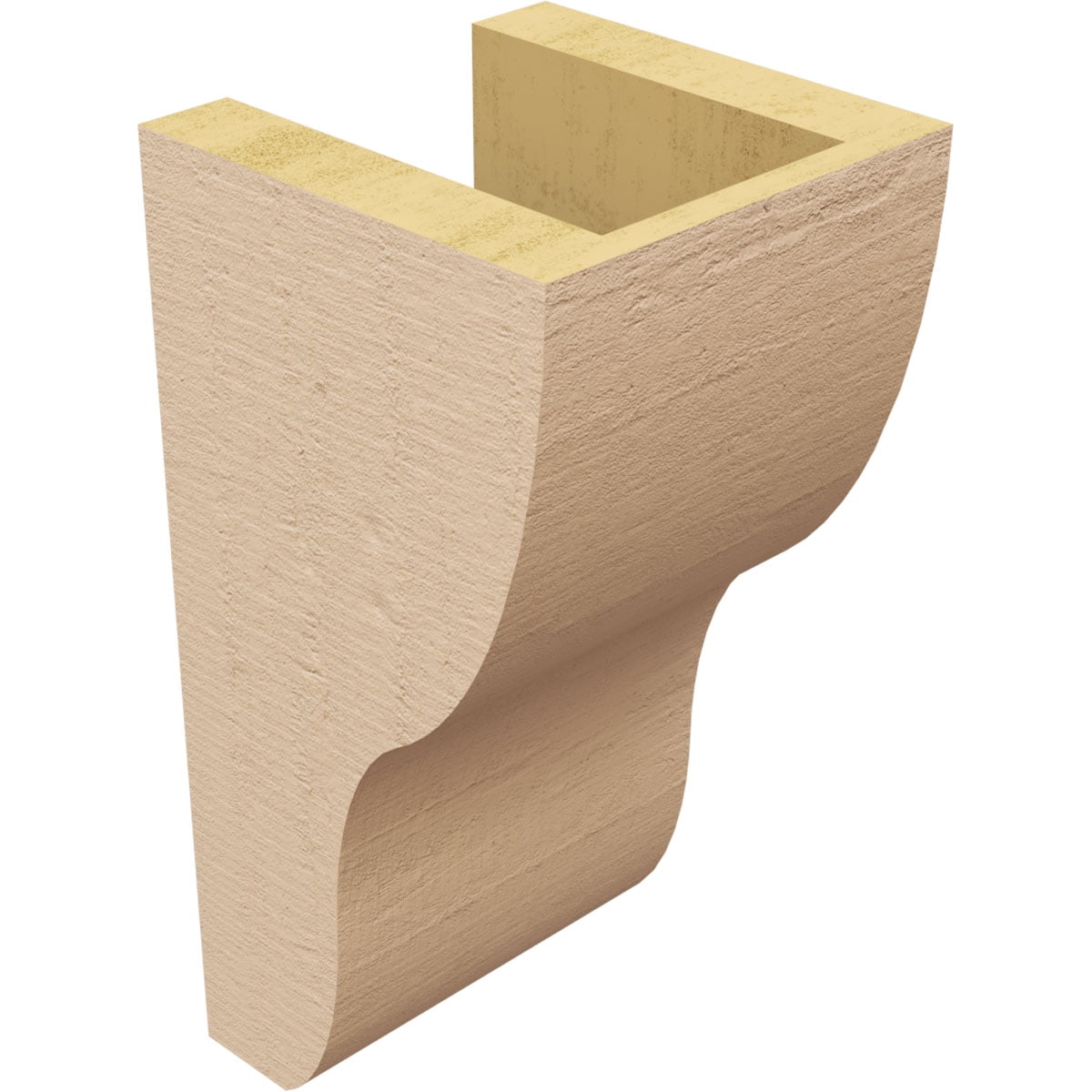 5"W x 5"D x 10"H Wide Greensboro Rough Cedar Woodgrain TimberThane Corbel, Primed Tan