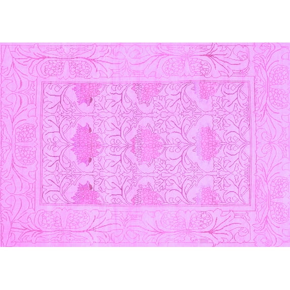 Ahgly Company Indoor Rectangle Oriental Purple Traditional Area Rugs, 6' x 9'