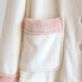 thumbnail image 4 of Pajamas for Women Set Winter Fleece 2 Piece Button Top Long Pant Pocket Loungewear White L, 4 of 4