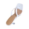 thumbnail image 4 of LIANGP Women's Sandals High Heeled Solid Color Flip Flop Sandals For Outerwear With A Word Square Toe Sandals Women's Shoes White Size 6.5, 4 of 4