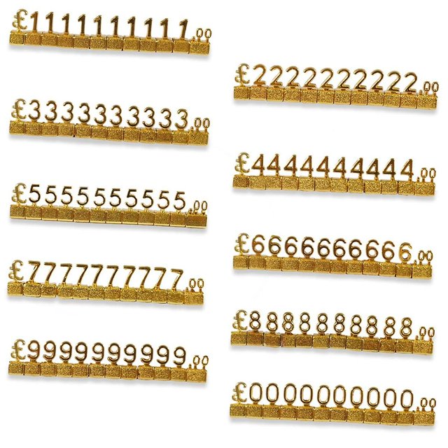 10 piezas Etiqueta de Precio Digital Estantería Metálica 3d Kit Cuadrado de Precio Ajustable en GBP para Exhibición de Tienda Joyería Relojería Oficina